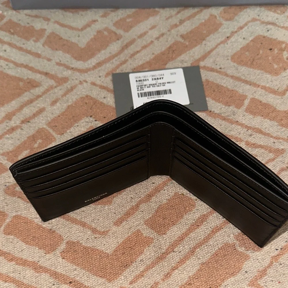 Balenciaga Black and Gold Passport Cover